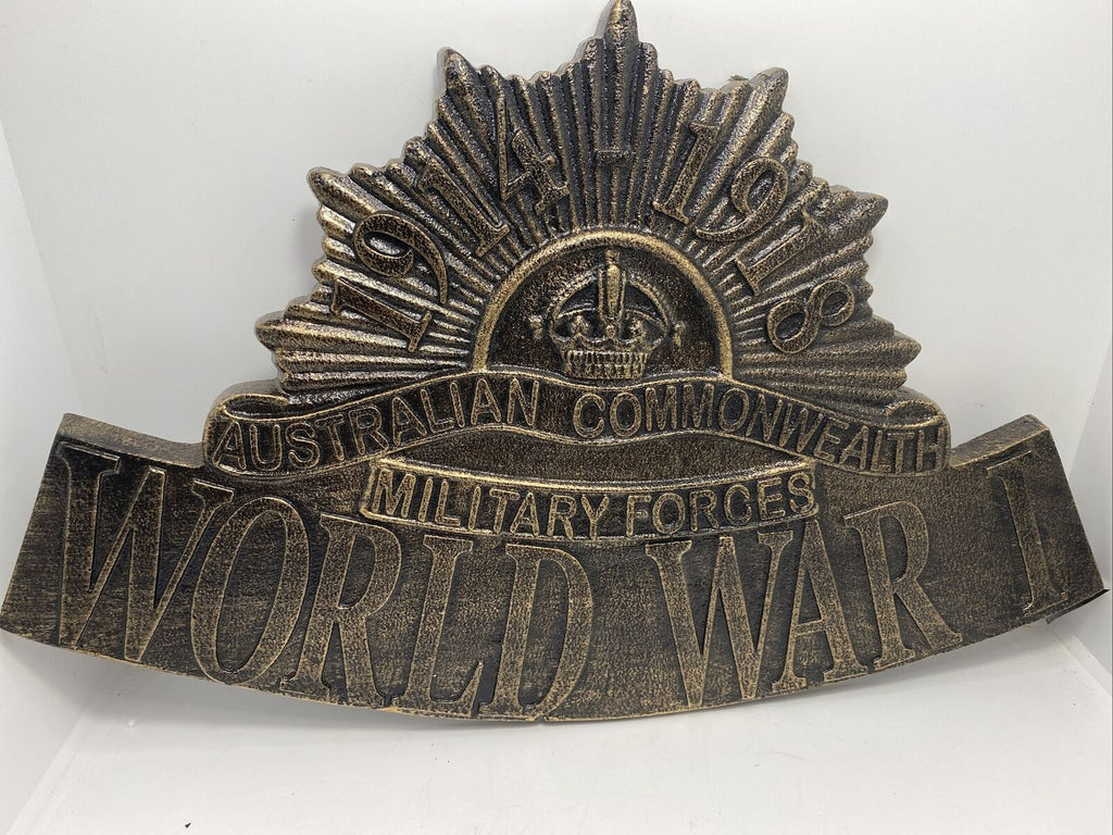 Australian Commonwealth Military Forces WW1 Cast Iron Hanging Sign Reproduction