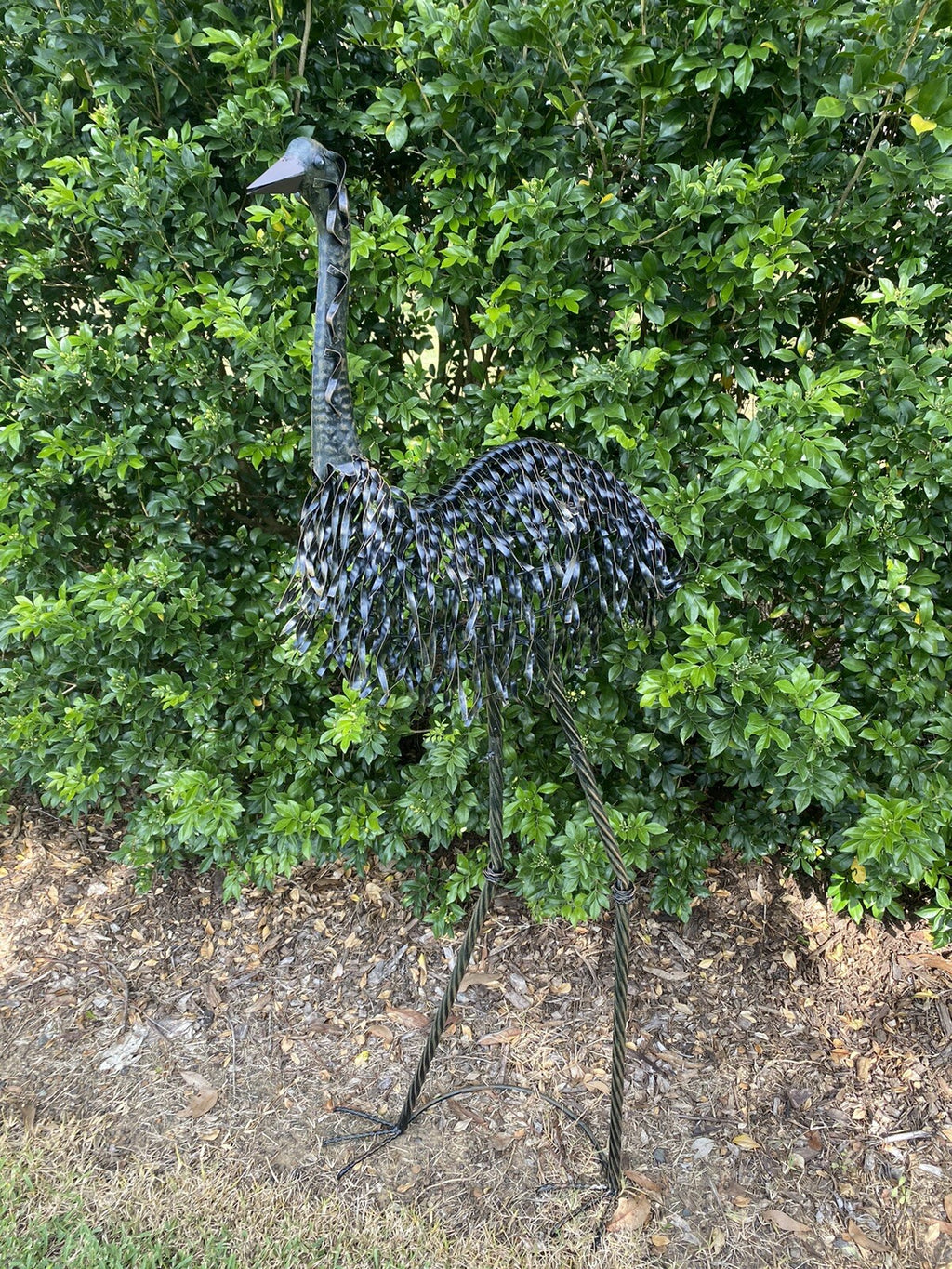 Metal Australian Emu Garden Ornament Bird Sculpture Statue Black 92cm