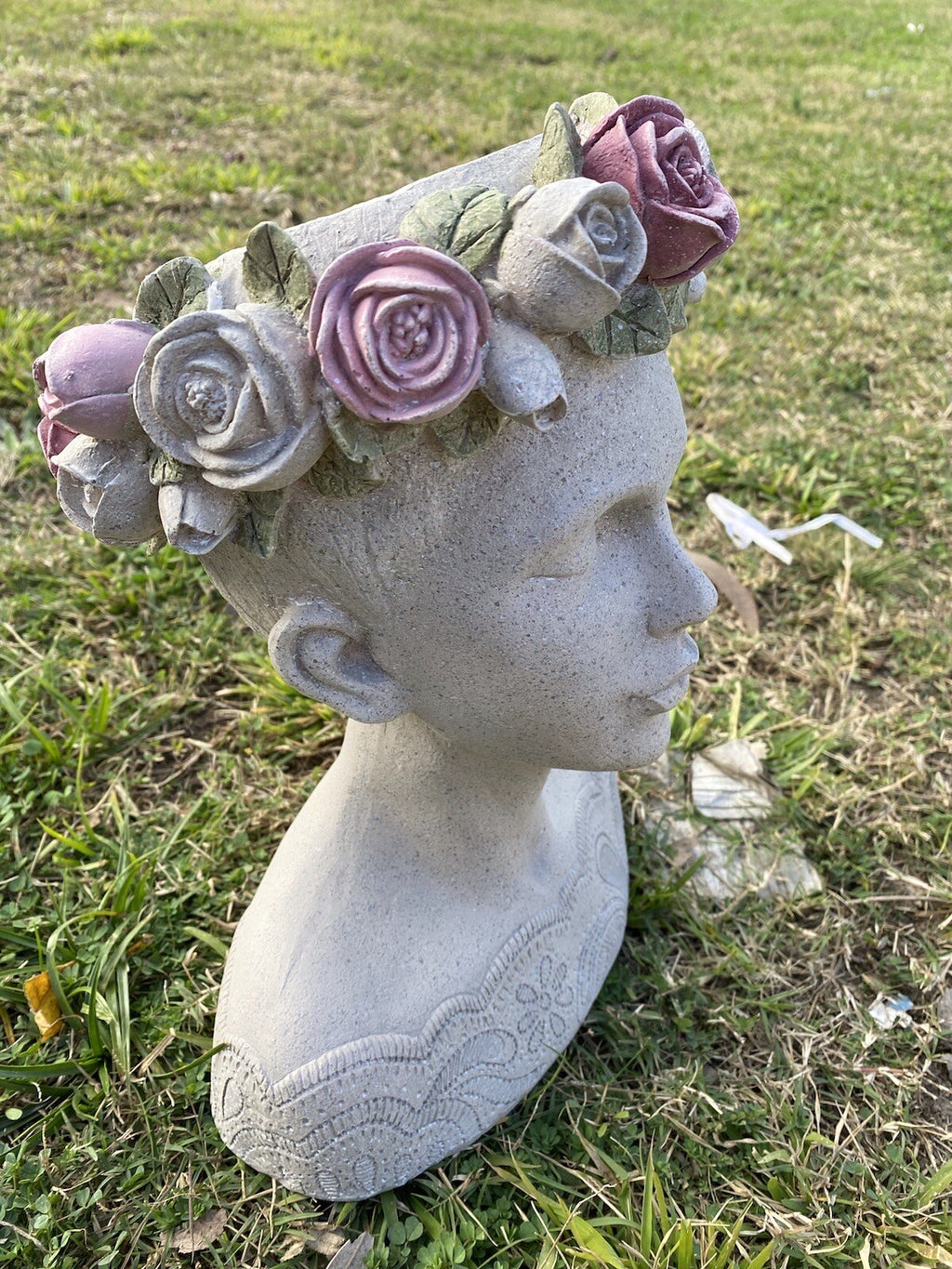 Alexina Princess - Resin Head Planter Pot for Succulents Cactus Indoor  Plants