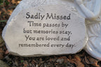❤️~Sadly Missed GUARDIAN ANGEL Memorial Statue Cemetery Plaque Figurine 30cms~❤️