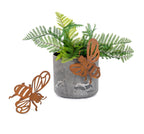 Bee Corten Statue Garden Pot Sitters Sitter Hanger Ornament Small Set of 2