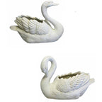 Swan Planter Pot Plant Garden Sculpture Statue White Hamptons Large White