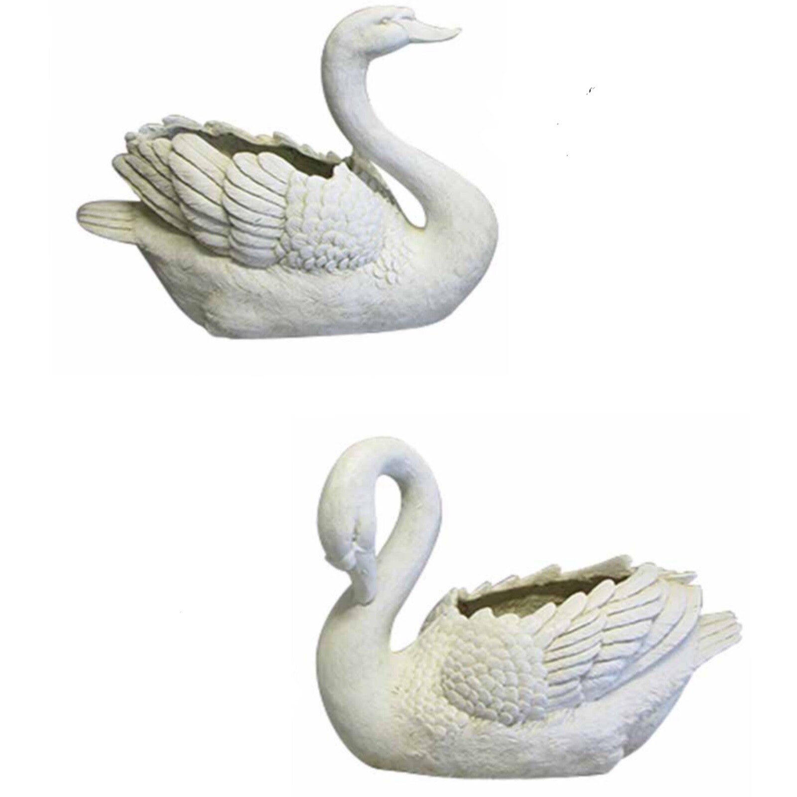 Swan Planter Pot Plant Garden Sculpture Statue White Hamptons Large White