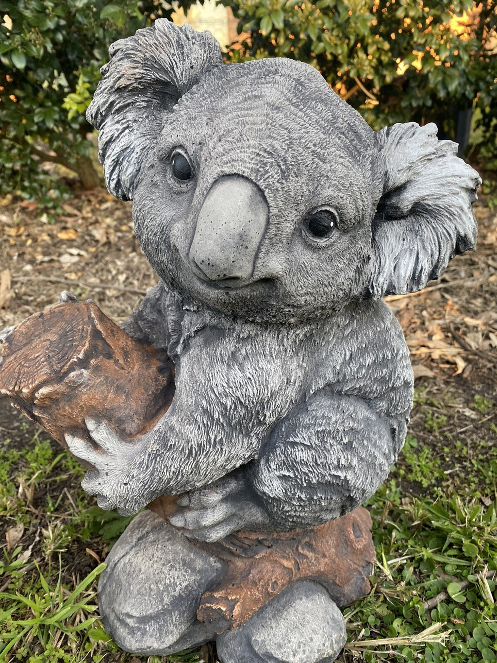 Koala On Branch Statue Ornament Animal Concrete Cement Garden Australian Made