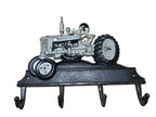 Tractor Cast Iron Key Rack Holder with Grey Tractor  4 Hooks | Rustic Farmhouse