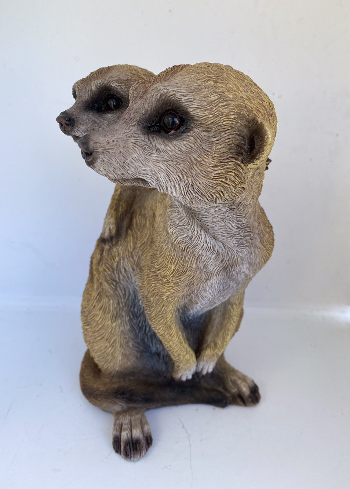 MEERKAT WITH BABY ANIMAL GARDEN  STATUE ORNAMENT SCULPTURE HOME DECOR