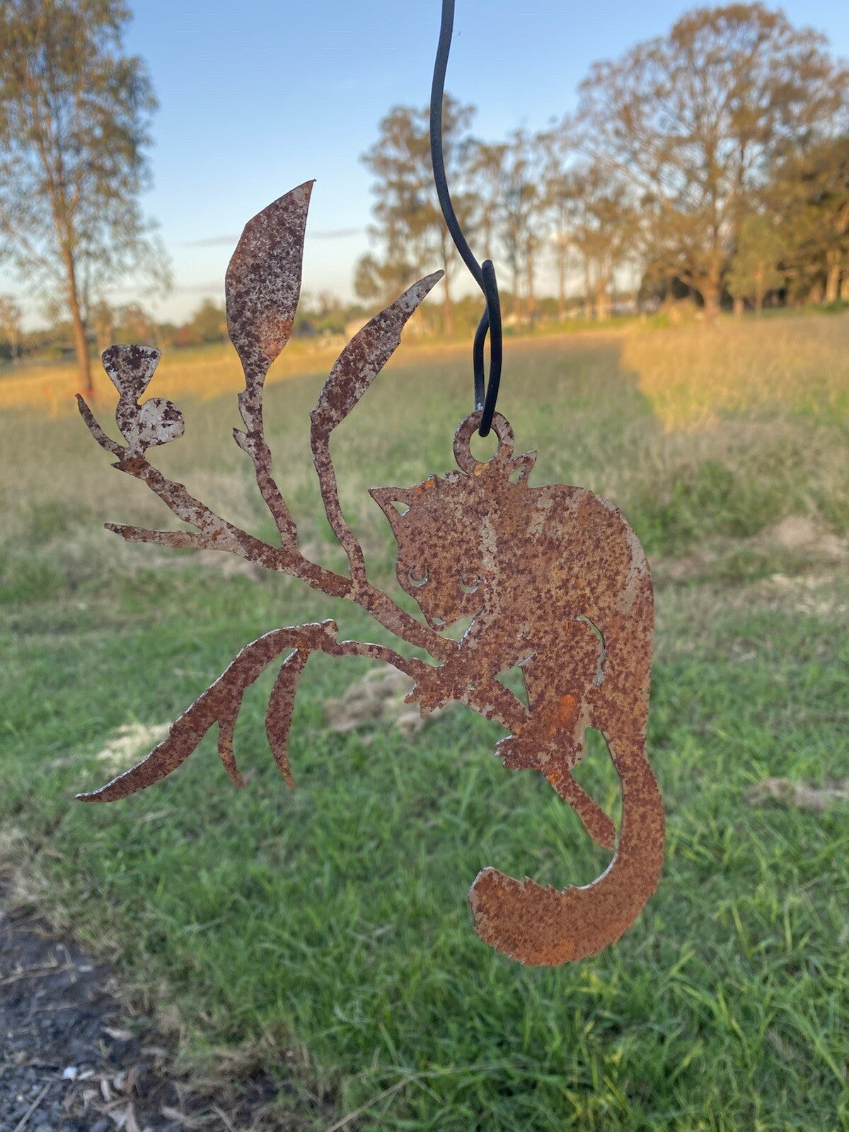 Possum Silhouette Rust Corten Steel Metal Garden Wall Art Hanging  Home 28cm H