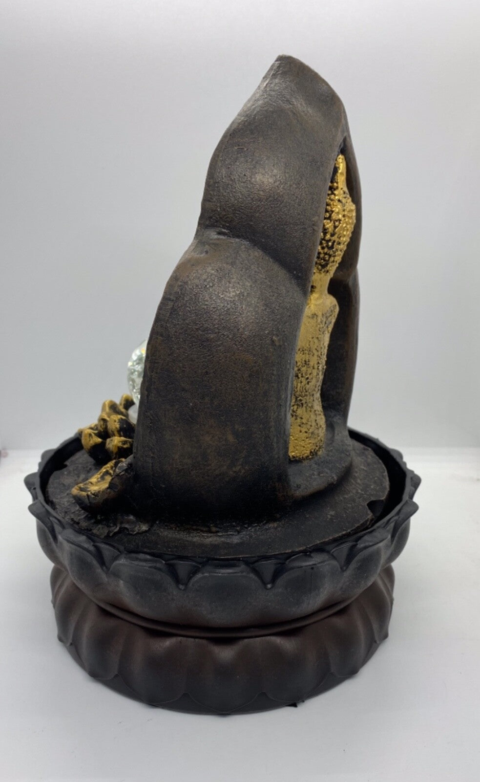 BUDDHA GOLD THAI GILT WATER FEATURE FOUNTAIN INDOOR OUTDOOR BENCH TOP HOME DECOR