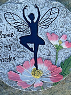 Welcome To My Garden Fairy Cement Garden Path Stepping Stone Ornament Sign 25cm