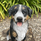 BERNESE MOUNTIAN SITTING DOG PUPPY GARDEN STATUE ORNAMENT MEMORIAL