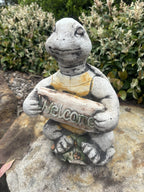 Welcome Turtle Tortoise Animal Concrete Garden Statue Ornament Australian Made