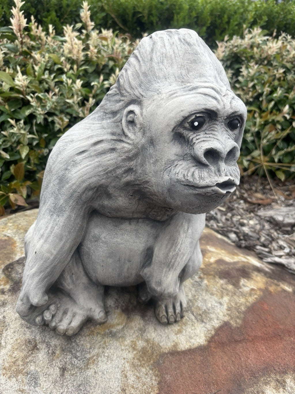 Female Gorilla Monkey Statue Ornament Animal Concrete Garden Australian Made