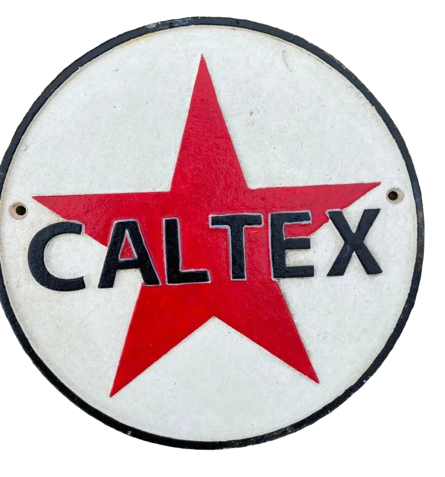 Caltex  Iron Sign Retro Man Cave Shed Garage Reproduction 25 cm