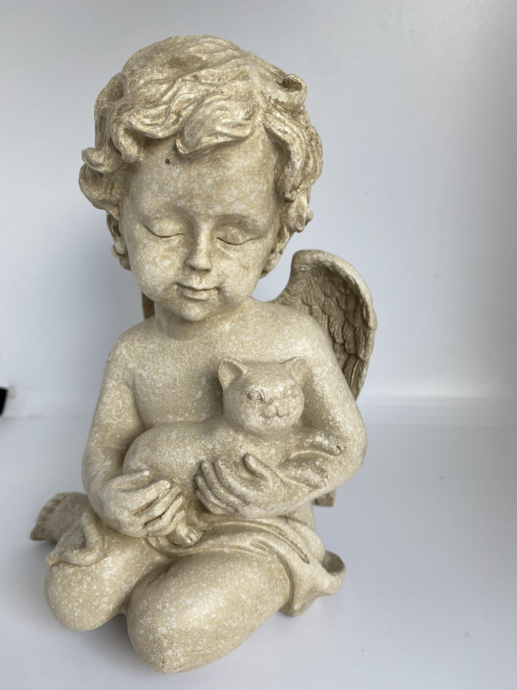 CAT MEMORIAL STATUE DOG PUPPY WITH WINGS PLAQUE  ORNAMENT