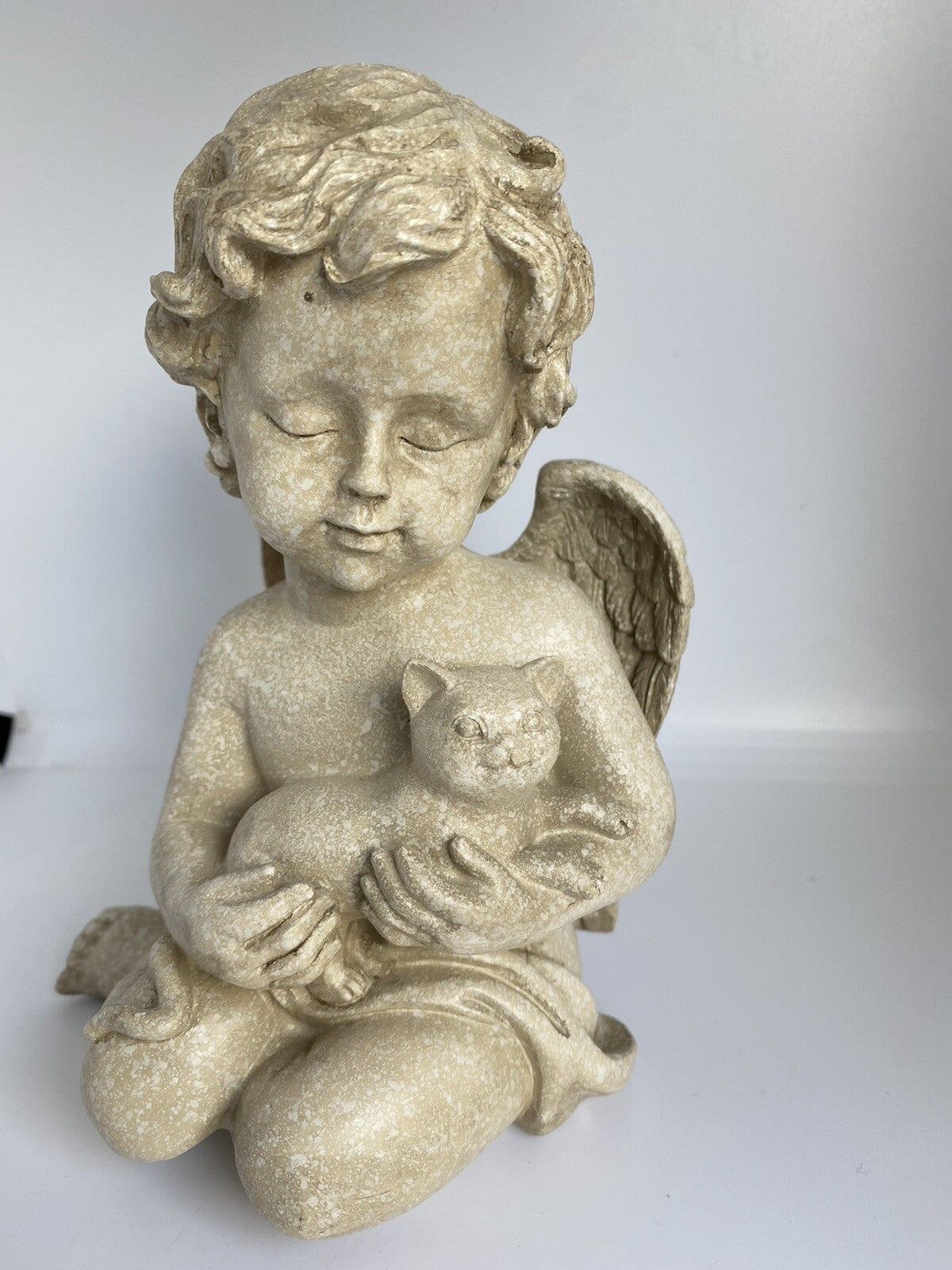 CAT MEMORIAL STATUE DOG PUPPY WITH WINGS PLAQUE  ORNAMENT