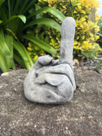 Finger Up Concrete Garden Statue Ornament Figurine 15 cm high