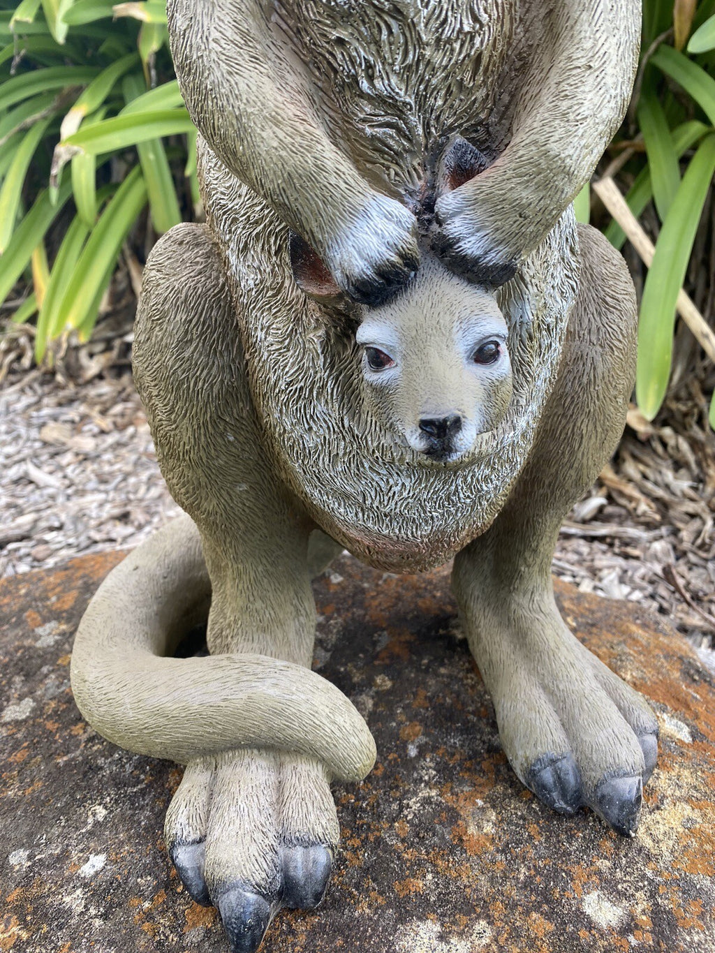 KANGAROO WITH JOEY ANIMAL GARDEN STATUE ORNAMENT SCULPTURE HOME DECOR 55cm