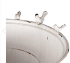 Wild Bird Bath Feeder Food Station Garden Ornaments Metal White Pad Bee Water