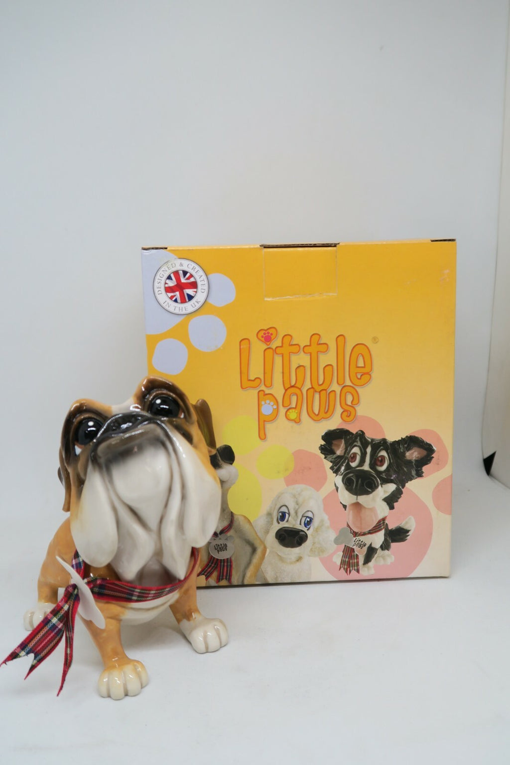 Little Paws Mick the Bulldog Pet Figurine Statue~ Home Decor Ornament