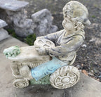 Boy On Tractor Garden Statue - Pick up Only