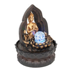 BUDDHA GOLD THAI GILT WATER FEATURE FOUNTAIN INDOOR OUTDOOR BENCH TOP HOME DECOR