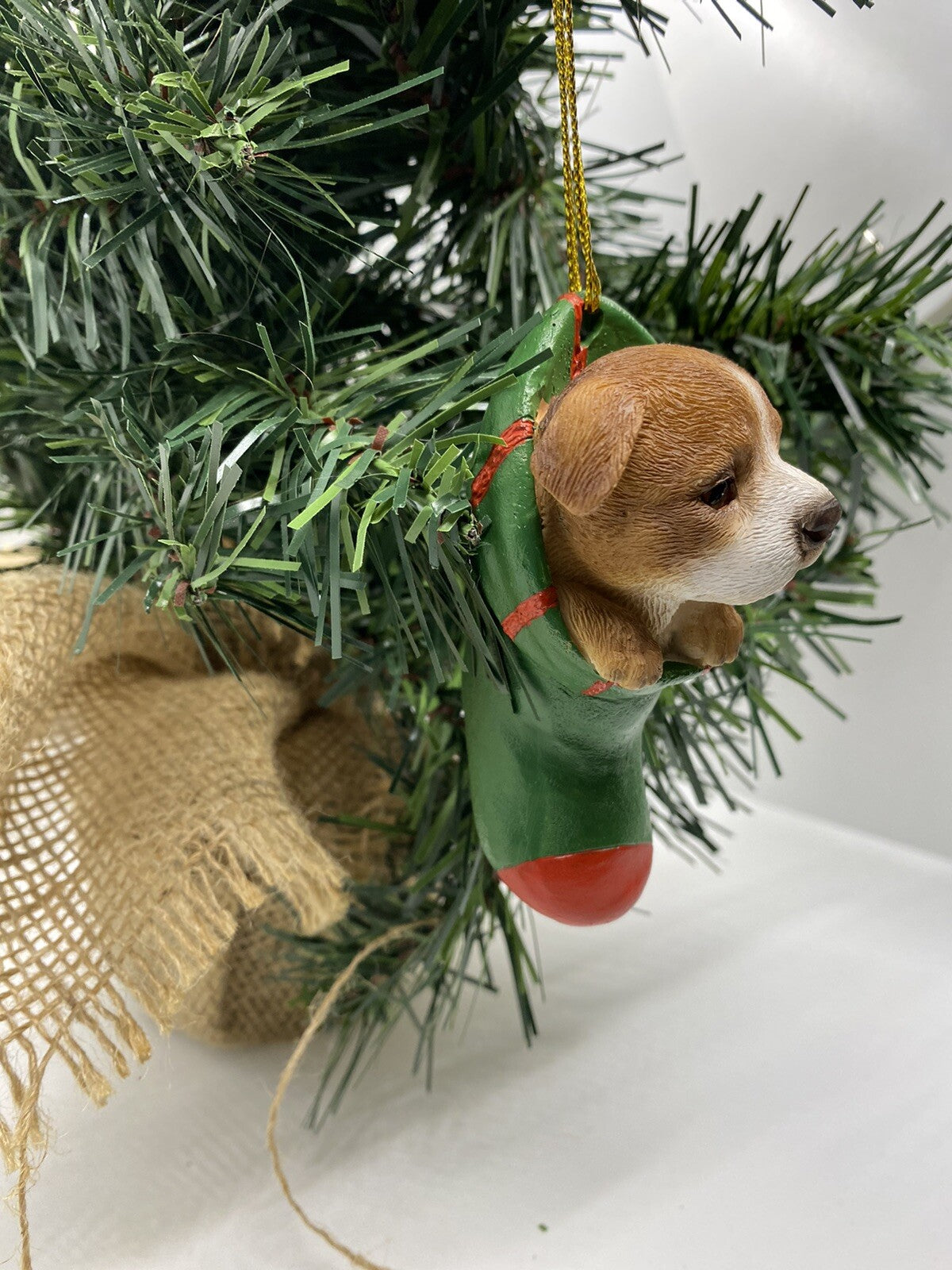 Staffordshire Staffy  Dog Puppy Christmas Xmas Tree Decoration Statue Home