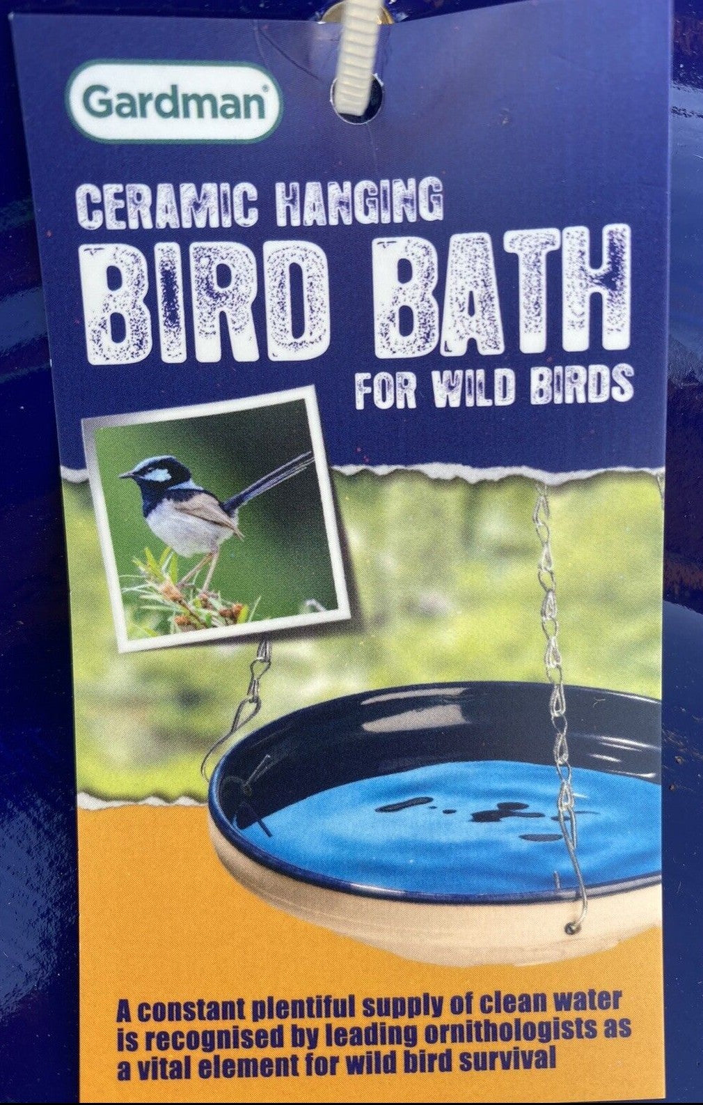 Wild Bird Bath Feeder Bee Water Station Hanging Garden Statue Ornament Ceramic