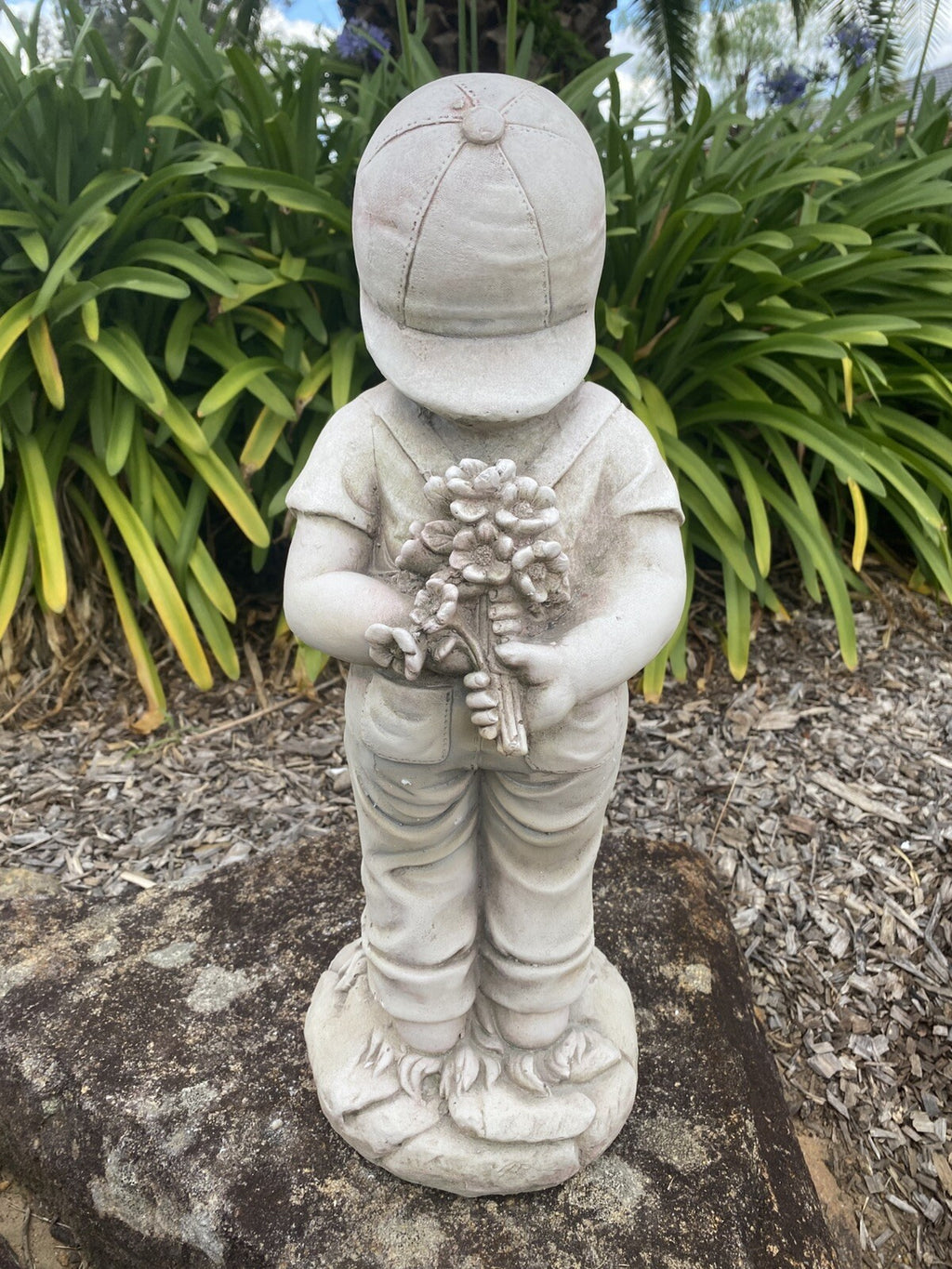 Boy And Girl First Kiss Garden Statue Figurine Sculpture Ornament Children 50 cm