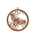 Bee Round Rust Corten Steel Metal Garden Wall Art or Hanging Ring Home 28 cm