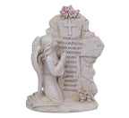 ❤️ Memorial Cemetery Inspirational Angel Kneeling Statue Plaque Inscription ❤