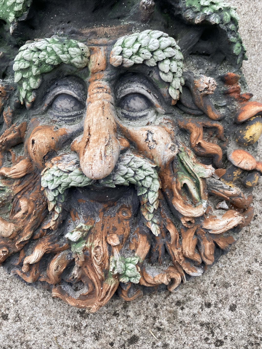 Tree Face Man Mushroom Hanging Concrete Cement Garden Statue Australian Made
