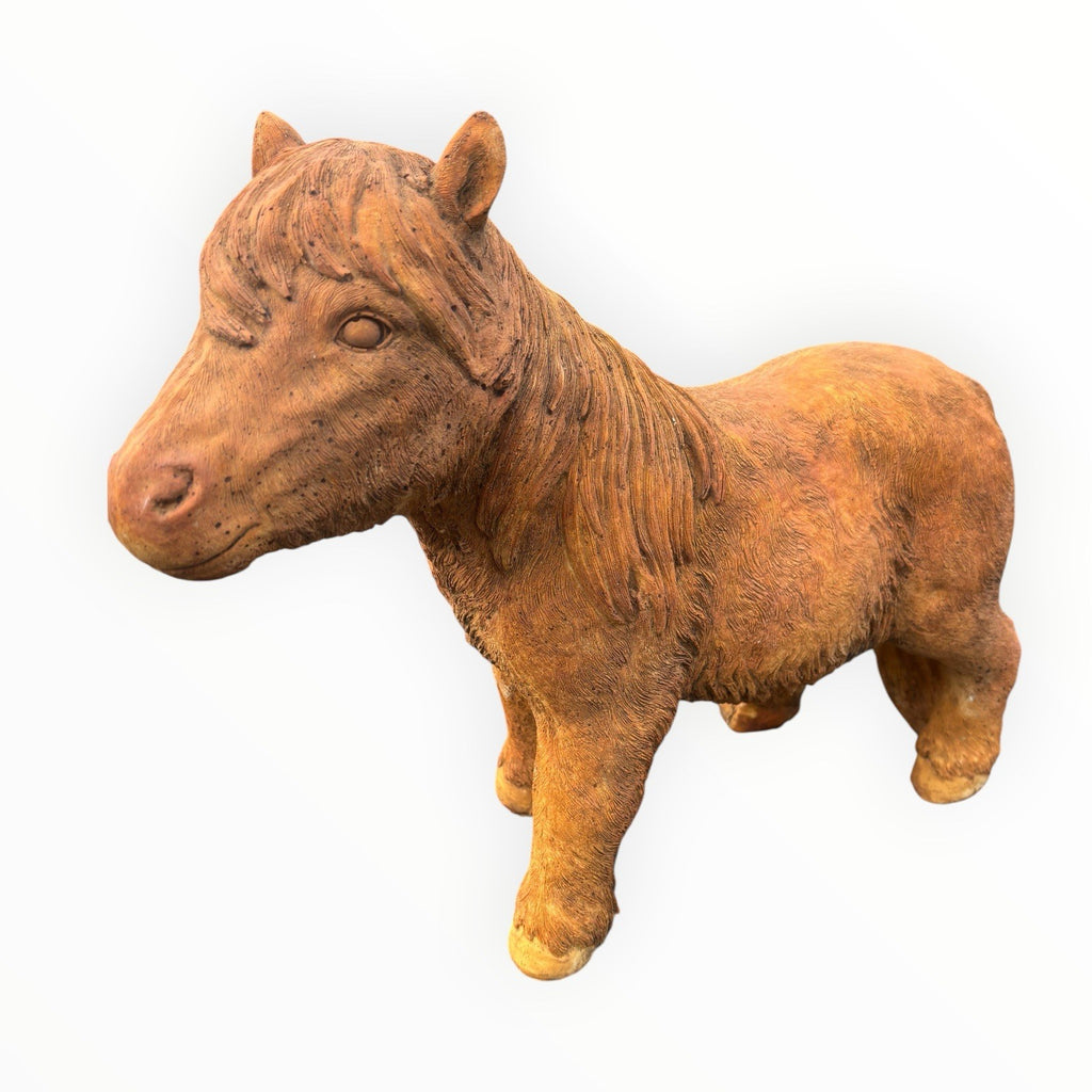 Concrete Horse Garden Statue Rustic Finish Outdoor Animal Ornament Pick up Only