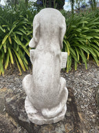 Dog Holding A Bone Welcome Sign Garden Statue Ornament Home Garden Decor