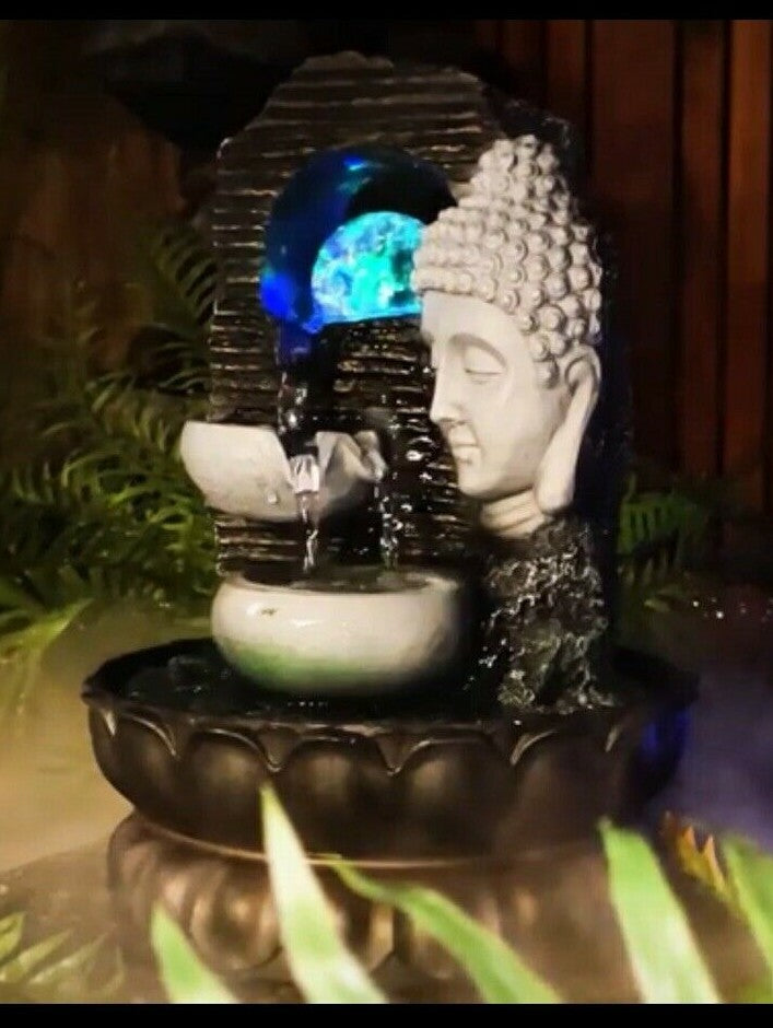 BUDDHA DRIFT WATER FEATURE FOUNTAIN INDOOR OUTDOOR BENCH TOP HOME DECOR