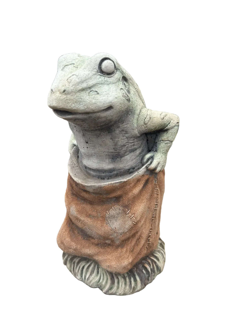 Frog In Potato Sack Animal Concrete Cement Garden Statue Australian Made