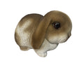 RABBIT BUNNY MINI LOP ANIMAL GARDEN STATUE ORNAMENT FIGURINE BROWN WHITE