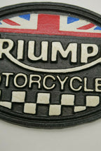 Triumph Motorcycle Bike Cast Iron Sign Retro Man Cave Garage Collector