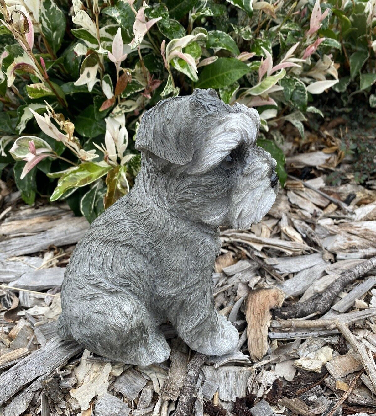 SCHNAUZER STATUE PUPPY DOG MEMORIAL ANIMAL GARDEN ORNAMENT SCULPTURE