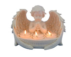 Memorial Praying Cherub Angel With 3 Tealight Tea Light Candle Holder Gift
