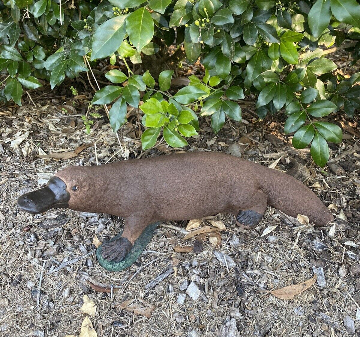Platypus Statue Ornament Animal Concrete Cement Garden Australian Made Brown