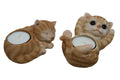 Tea light candle holders Ginger Tabby Cat Kitten statue ~Ornament ~ Home Decor