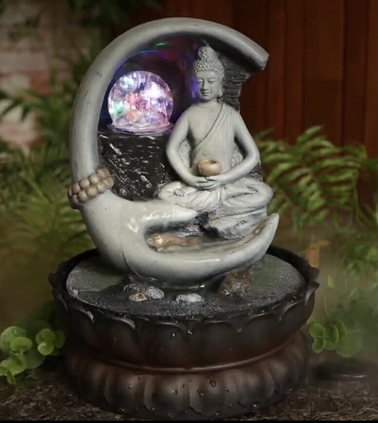 Hand Thai Buddha Small indoor / Outdoor table top Water fountain water feature