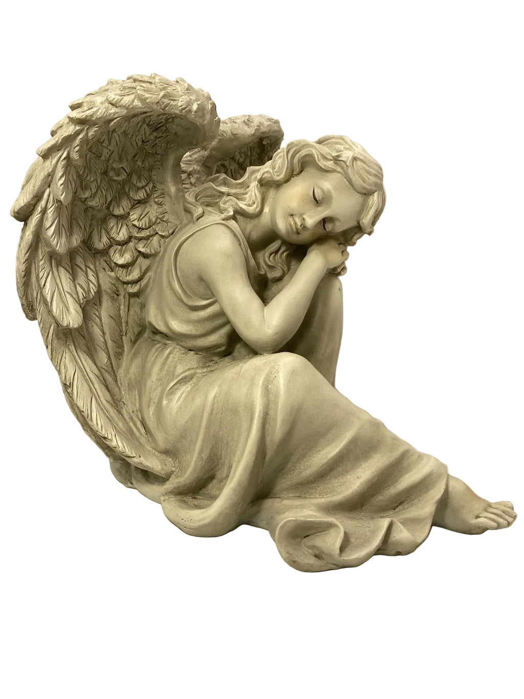 ❤️ Memorial Cemetery Inspirational Angel Resting her hand on her knee Statue❤️