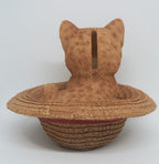 GINGER CAT IN A HAT ANIMAL GARDEN STATUE ORNAMENT FIGURINE SCULPTURE MONEY BOX