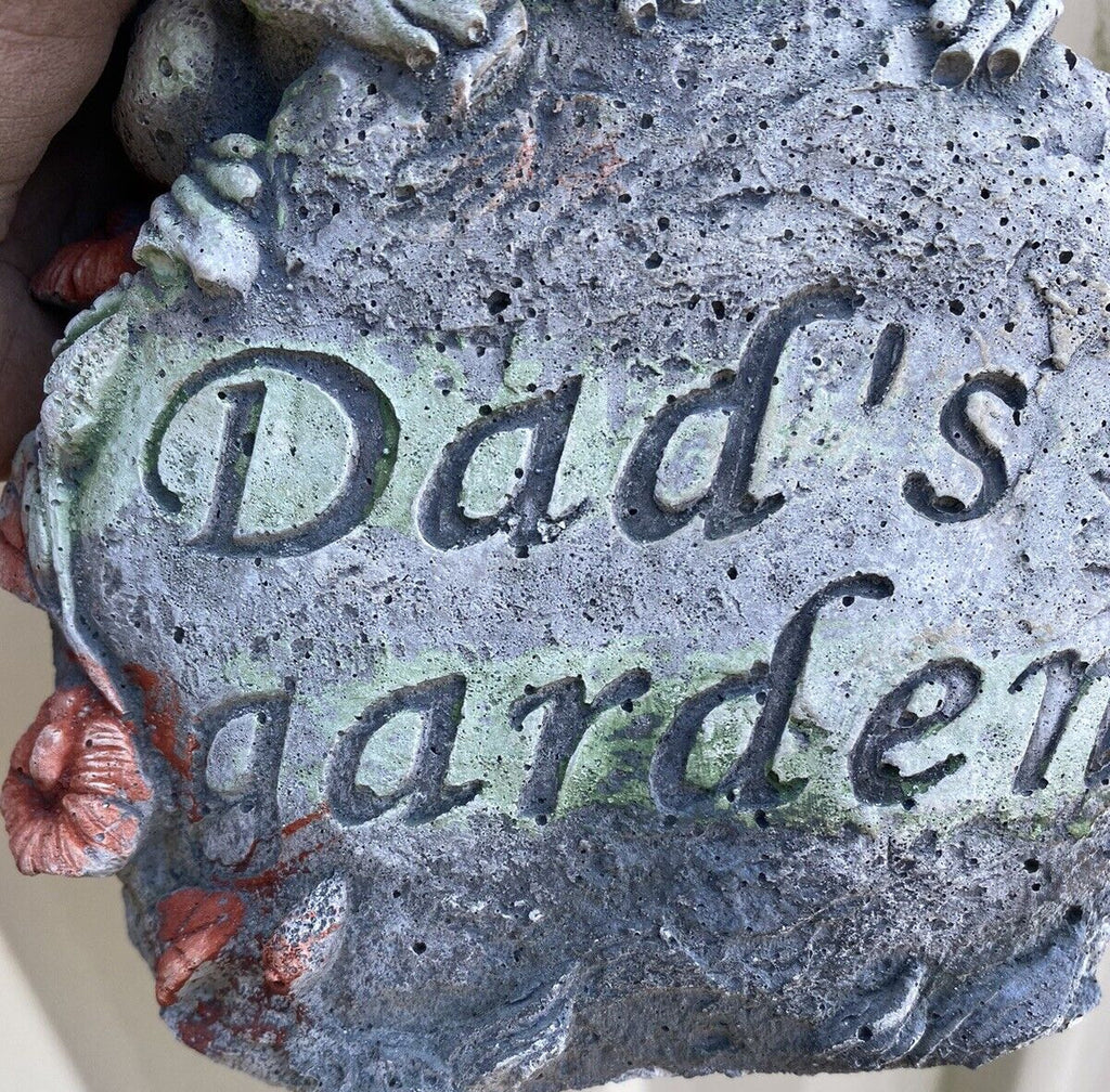 Dads Garden Statue Plaque Animal Concrete Cement Garden Statue Australian Made