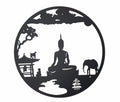 Iron Buddha Metal Hanging Wall Art 60 cm Round Rustic Outdoor Home Garden