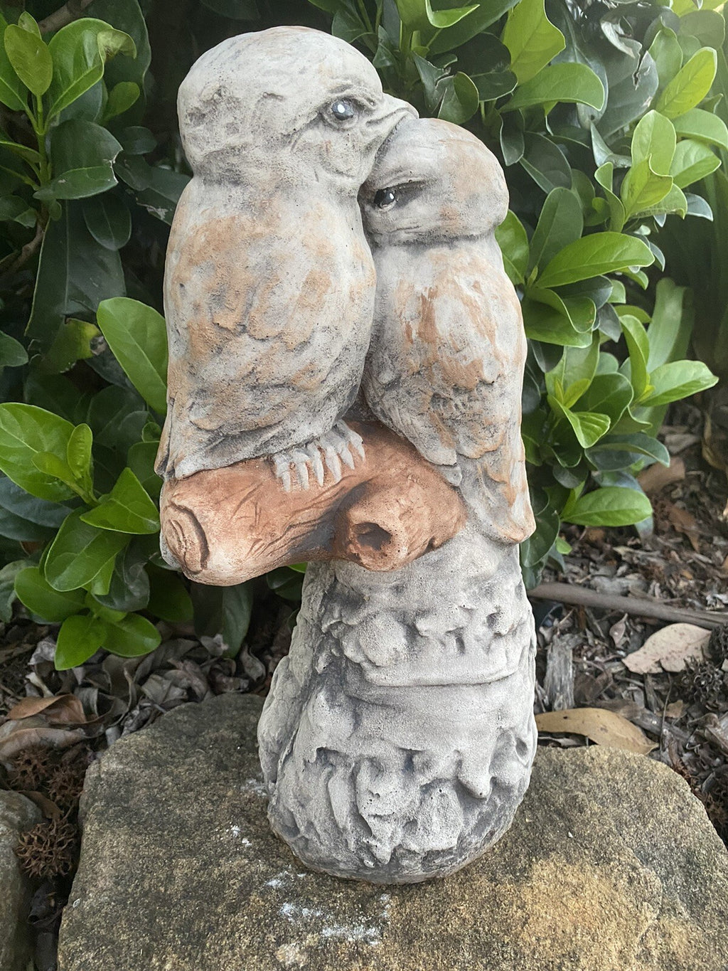 Twin  Kookaburra Bird Statue Ornament Animal Concrete Garden Australian Made