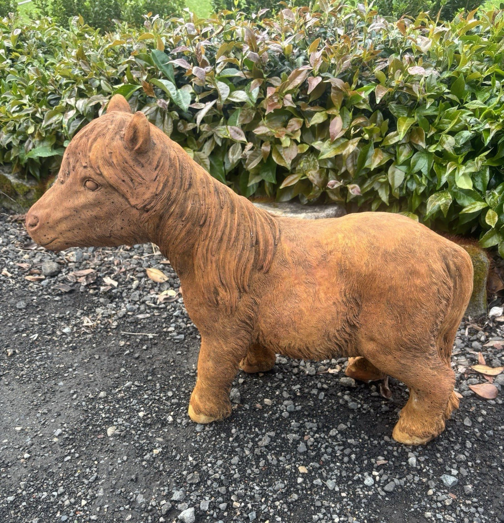 Concrete Horse Garden Statue Rustic Finish Outdoor Animal Ornament Pick up Only