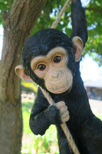 Monkey Hanging from a Rope African Animal Statue Ornament Figurine Home Decor