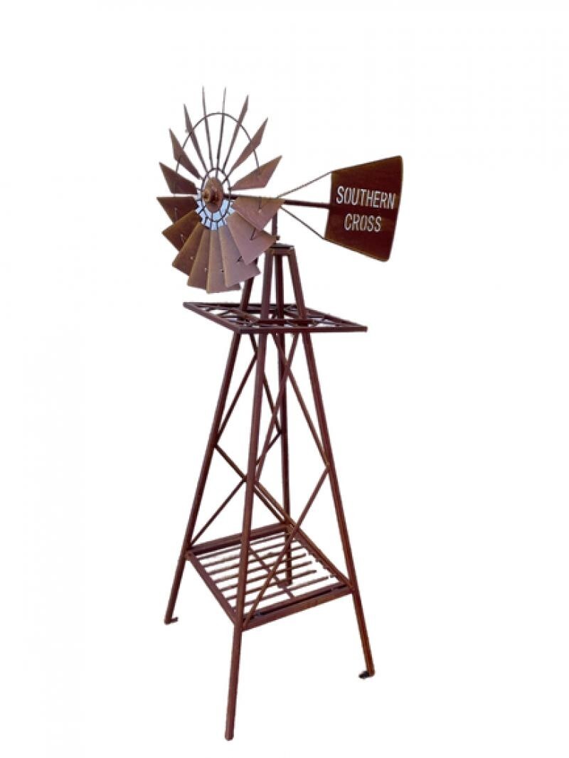 Rustic Windmill Southern Cross Garden Ornament Sculpture Rust  3M